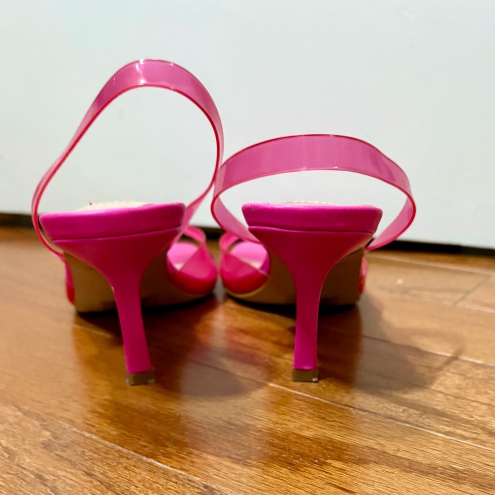 Chelsea & Violet Hot Pink Heeled Slingbacks - Picture 2 of 3